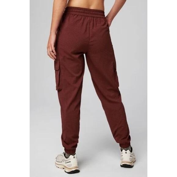 New Fabletics Ripstop Cargo Jogger womens Sepia stripe size M - Picture 2 of 7